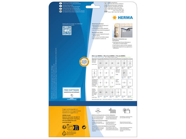 Etiket HERMA 4864 63.5x29.6mm polyester wit 270st