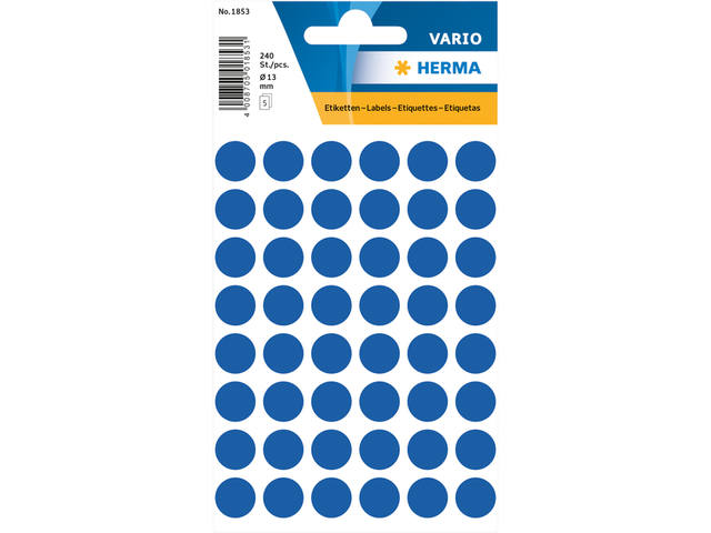Etiket HERMA 1853 rond 13mm donkerblauw 240st