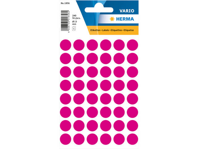 Etiket HERMA 1856 rond 13mm roze 240st