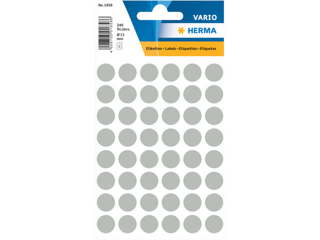 Etiket HERMA 1858 rond 13mm grijs 240st