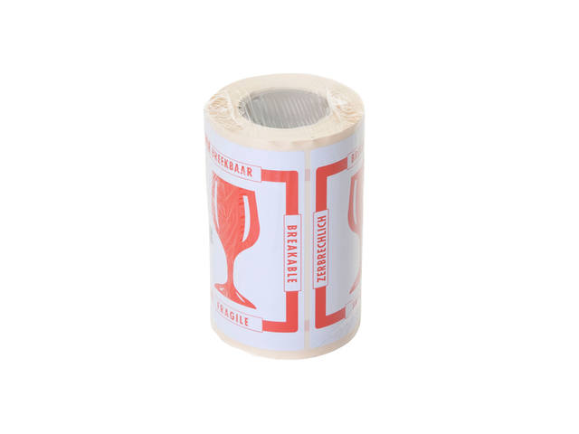 Waarschuwingsetiket IEZZY breekbaar 80mmx100m rood