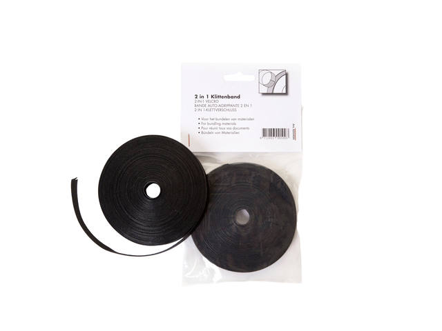 Klittenband Office kabelbinder 2-in 1 13mmx10m zw