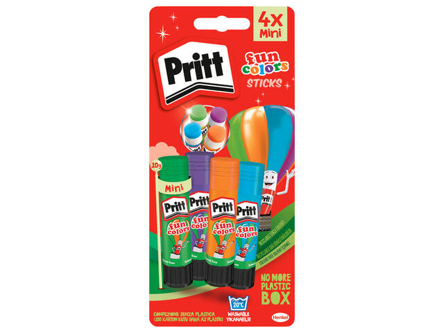 Lijmstift Pritt Stick 10gr FUN Colors blister 4st