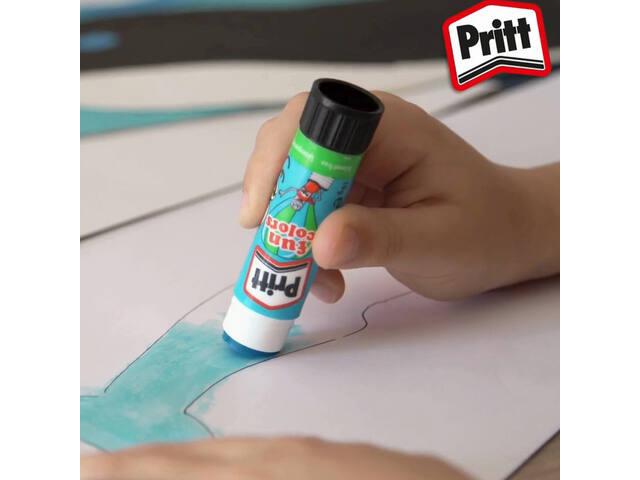 Lijmstift Pritt Stick 10gr FUN Colors blister 4st
