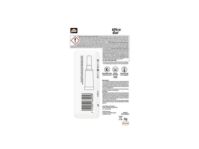 Secondelijm Pattex Ultra GEL tube 3gr blister