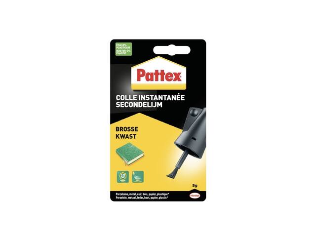 Secondenlijm Pattex met kwast flacon 5gr blister