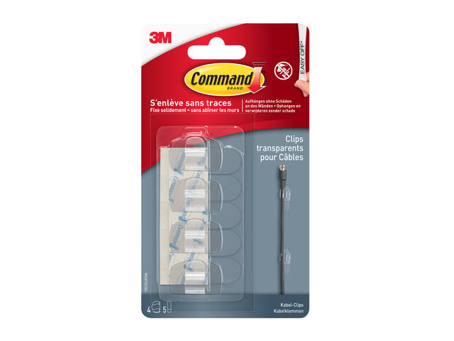Kabelklem Command rond incl strips tr 4st