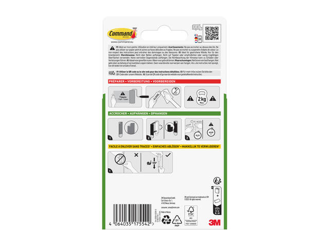 Haak Command knststf incl bevestigingsstrip