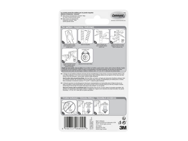 Haak Command middel ovaal incl strip 2st