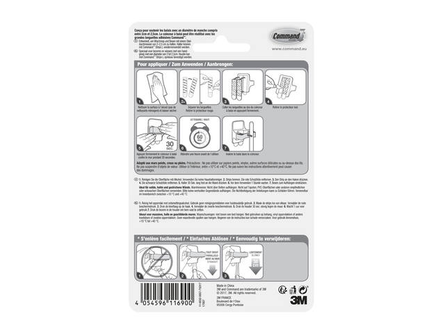 Bezemhouder Command incl bevestigingsstrip wit