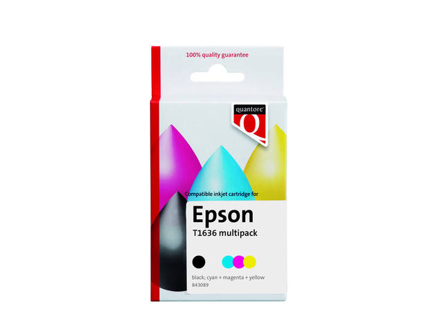 Inktcartridge Quantore Epson 16XL T1636 zwart 3 kl
