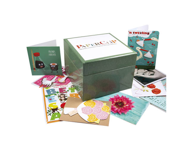 Wenskaartbox Paperclip inclusief 75 kaarten