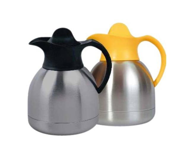 Koffiekan 1liter roestvrijstaal zwarte dop