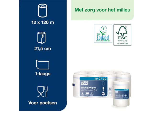 Poetspapier Tork M1 Advanced 1laags 120m 100130