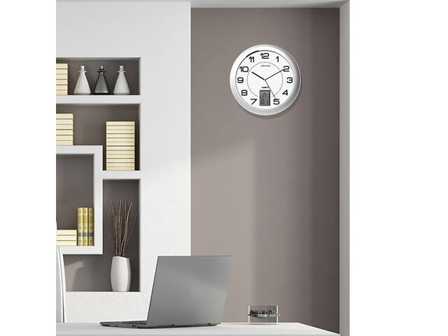 Wandklok Unilux Instinct dia 30.5cm zilvergrijs/wt