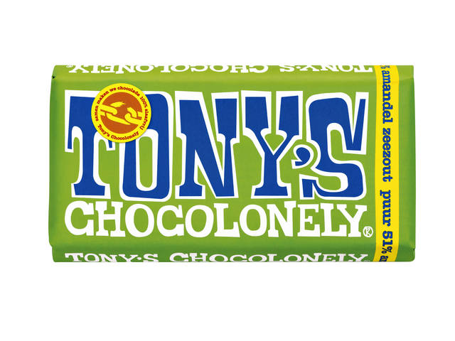 Chocolade Tony Chocolonely puur amandel zeezout