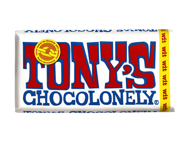 Chocolade Tony Chocolonely wit reep 180gr