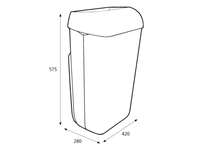 Afvalbak Katrin open inworp 50 liter wit
