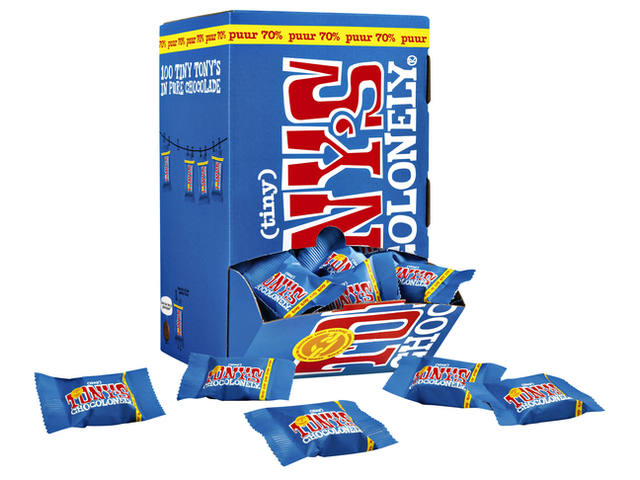 Chocolade Tony Chocolonely tiny puur doos 100 st