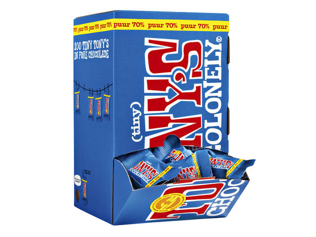 Chocolade Tony Chocolonely tiny puur doos 100 st
