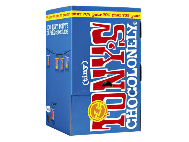 Chocolade Tony Chocolonely tiny puur doos 100 st