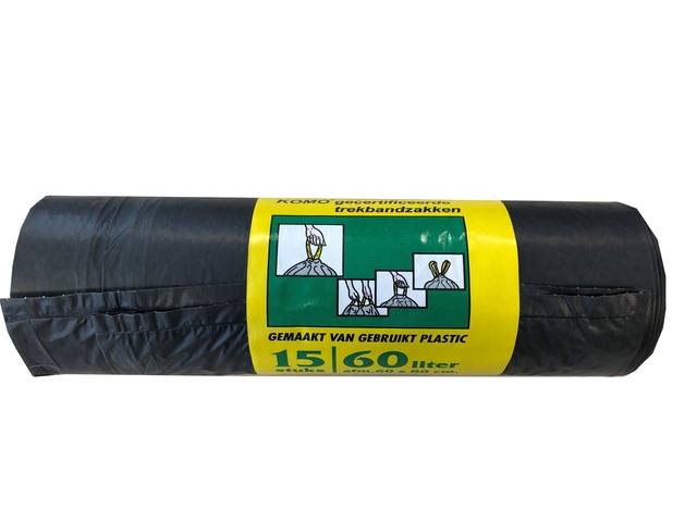 Vuilniszak Komo 60l rol a 20st zwart