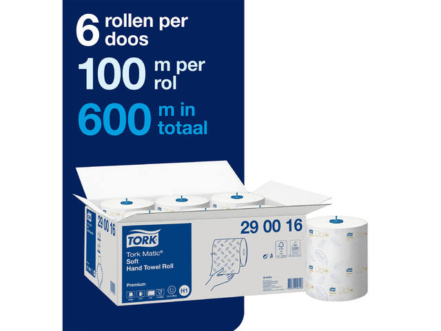 Handdoekrol Tork H1 Premium 2laags 100m wit