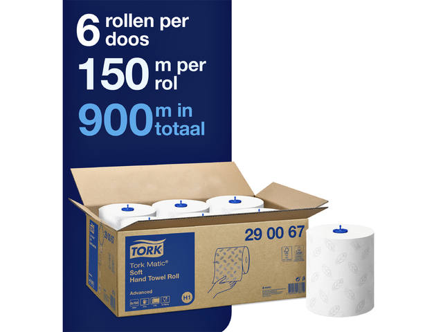 Handdoekrol Tork H1 Advanced 2laags 150m wit