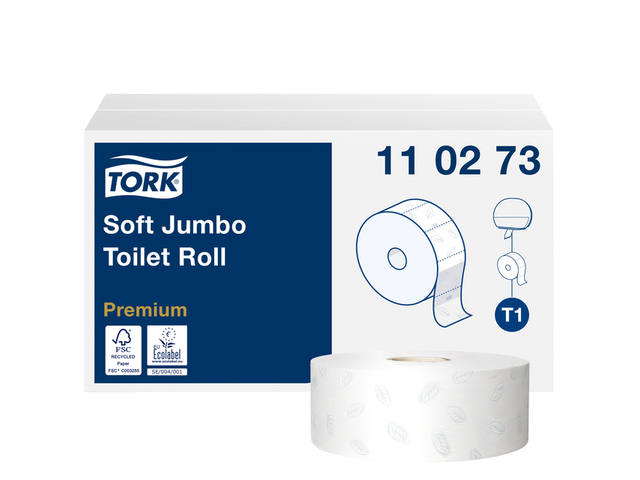 Toiletpapier Tork T1 Premium jumbo 2laags 360m wit