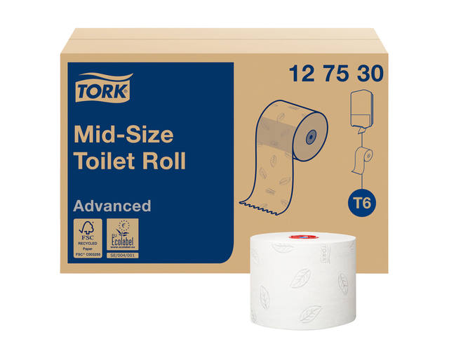 Toiletpapier Tork T6 Advanced 2laags 100m wit