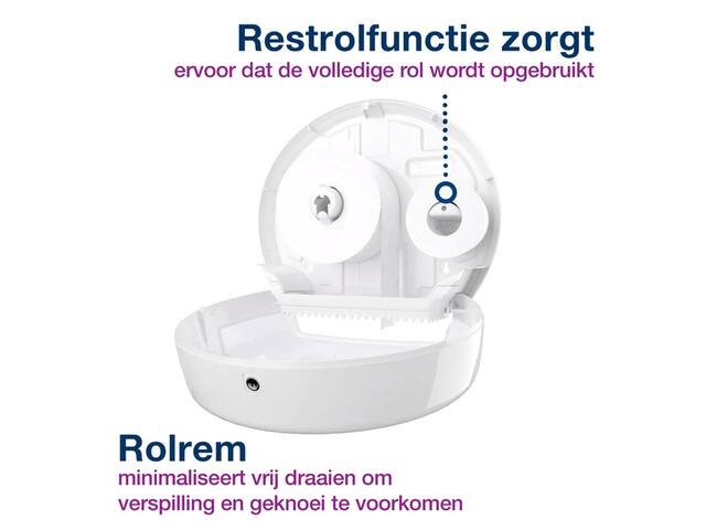 Toiletpapierdispenser Tork T1 jumbo wit 554000