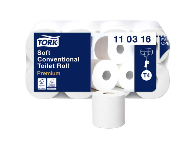 Toiletpapier Tork T4 Premium 3laags 250 vel wit