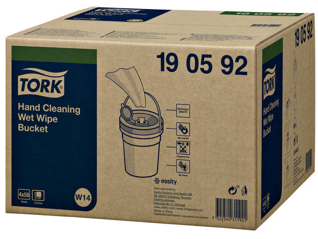 Handreinigingsdoek Tork W14 Premium 1laags wit