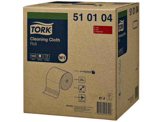 Reinigingsdoek Tork W1 Premium 1laags 380m wit