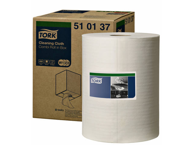 Reinigingsdoek Tork W2 Premium 1laags 152m wit