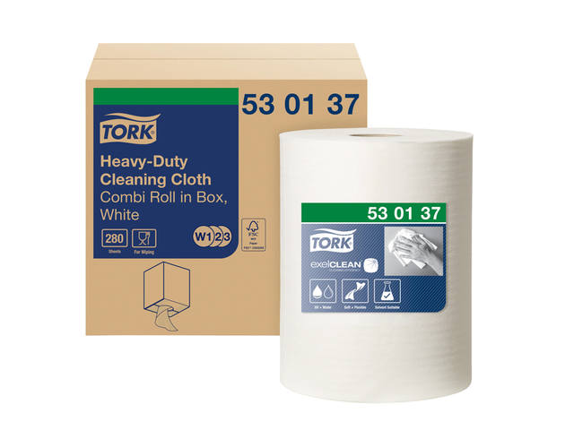 Reinigingsdoek Tork W2 Premium 1laags 106m wit