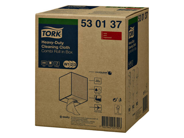 Reinigingsdoek Tork W2 Premium 1laags 106m wit