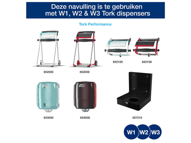 Reinigingsdoek Tork W1 W2 W3 Premium blauw