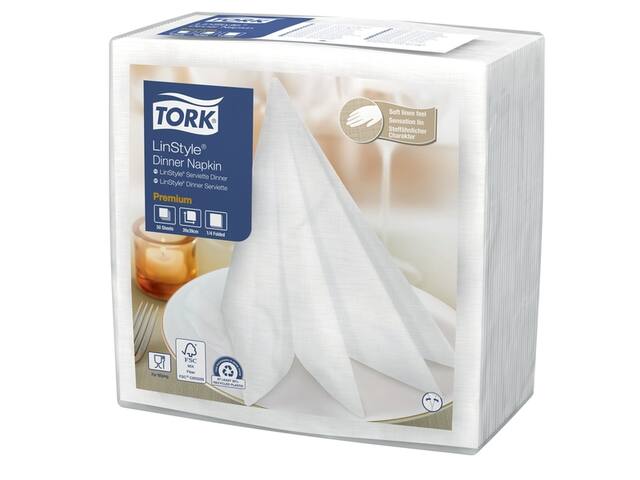 Dinerservet Tork Linstyle Premium wit 478722