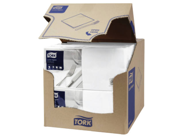 Lunchservet Tork Advanced vierdevouw wit