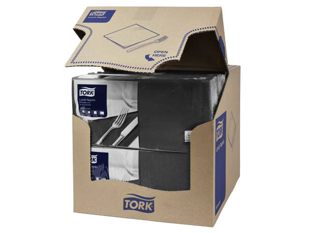 Lunchservet Tork Advanced vierdevouw zwart
