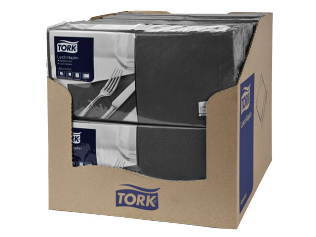 Lunchservet Tork Advanced vierdevouw zwart