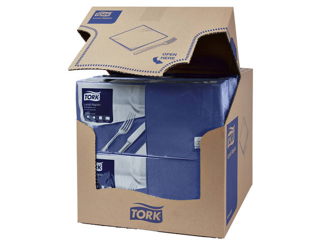 Lunchservet Tork Advanced vierdevouw donkerblauw