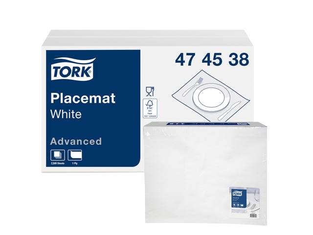 Placemat Tork Advanced 1laags 420x270mm wit