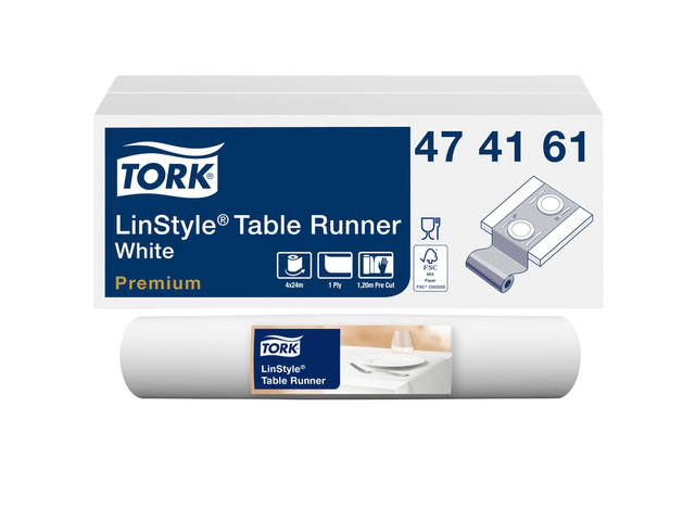 Tafelloper Tork Linstyle Premium 20 vel wit