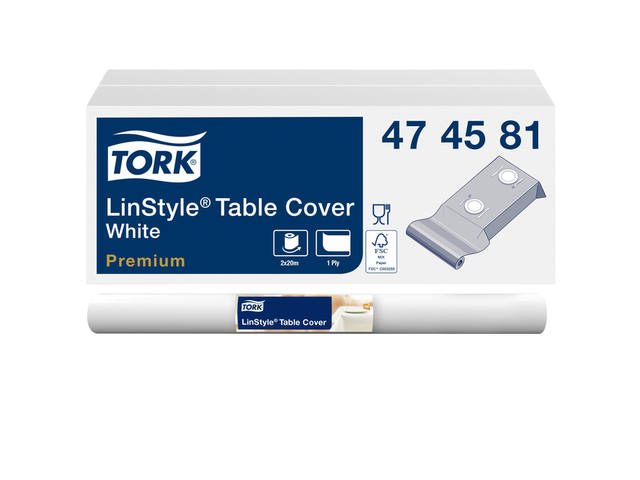 Tafellaken Tork Linstyle Premium 120cmx20m wit