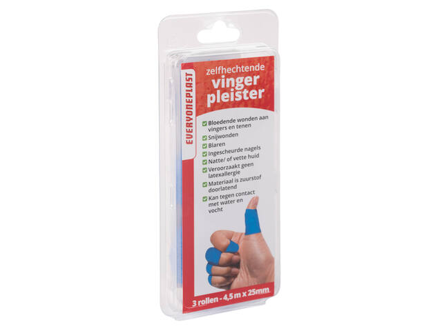 Vingerpleister Allglue zelfklevend 25mmx4.5m blauw