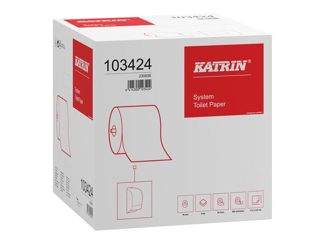 Toiletpapier Katrin systeemrol 2laags 92m wit