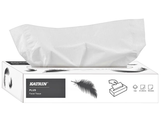 Facial tissues Katrin Plus 2laags 100 vel wit