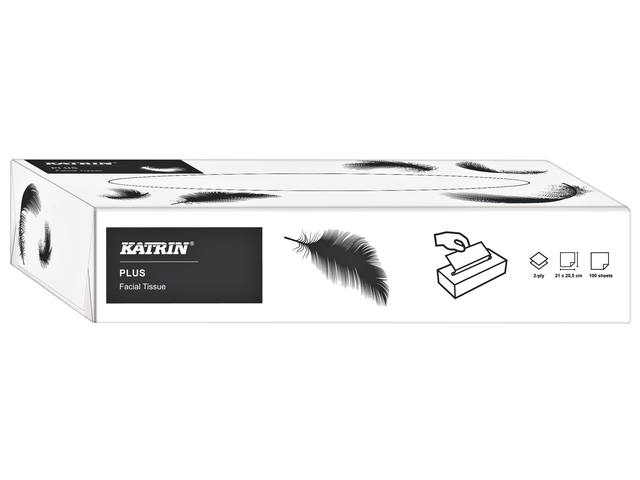 Facial tissues Katrin Plus 2laags 100 vel wit